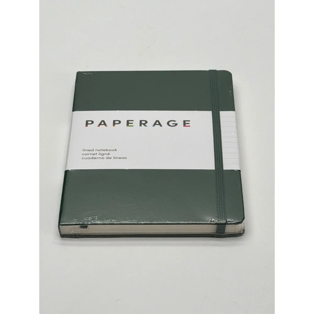 Paperage Lined Notebook Dark Green Hardcover Journal 160 Pages 5.6x8 100gsm